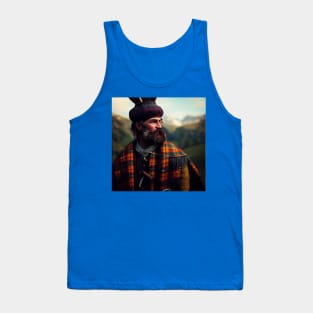 Scottish Highlander in Clan Tartan Tank Top